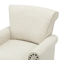 Accent Chairs-Kirkland's Home Miriam Nailhead Trim Armchair Ivory