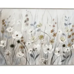 Framed Art-Kirkland's Home Misty Meadow Framed Canvas Art Print Gray/White