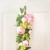 Arrangements & Greenery-Kirkland's Home Mixed Peony And Hydrangea Swag Teardrop Pink/Green