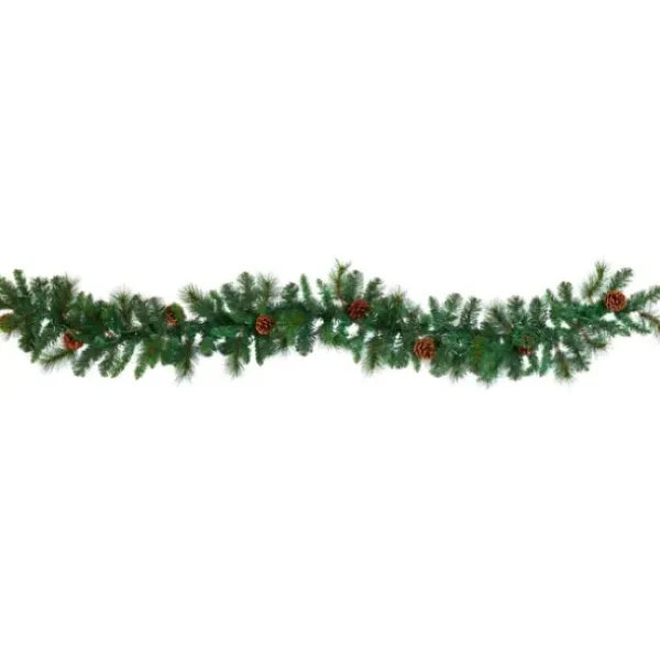 Arrangements & Greenery-Kirkland's Home Mixed Pine Clear Led Lighted Garland Green
