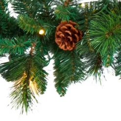 Arrangements & Greenery-Kirkland's Home Mixed Pine Clear Led Lighted Garland Green