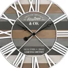 Clocks-Kirkland's Home Mixed Planks And White Wooden Wall Clock