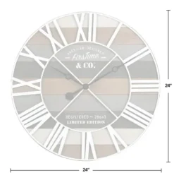 Clocks-Kirkland's Home Mixed Planks And White Wooden Wall Clock