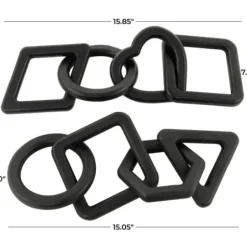 Statues & Figurines-Kirkland's Home Mixed Shapes Chain Sculptures, Set Of 2 Black