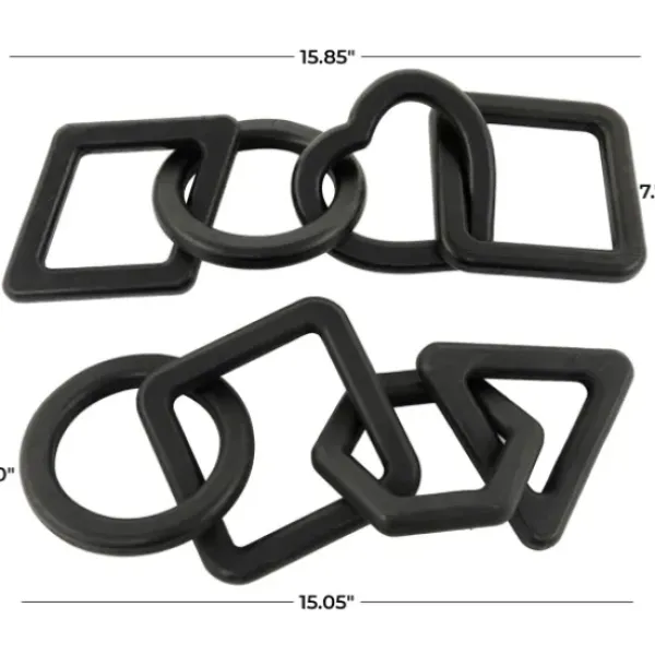 Statues & Figurines-Kirkland's Home Mixed Shapes Chain Sculptures, Set Of 2 Black