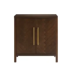 Cabinets & Sideboards-Kirkland's Home Mocha Mod Herringbone Cabinet Brown
