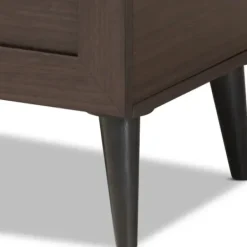 Entryway Furniture-Kirkland's Home Mocha Tall Slatted Shoe Storage Cabinet Brown