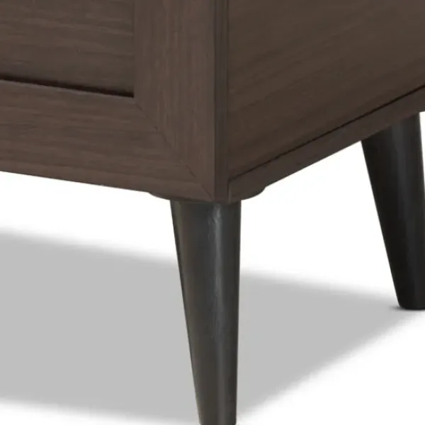 Entryway Furniture-Kirkland's Home Mocha Tall Slatted Shoe Storage Cabinet Brown