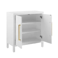 Cabinets & Sideboards-Kirkland's Home Mod Herringbone Cabinet White