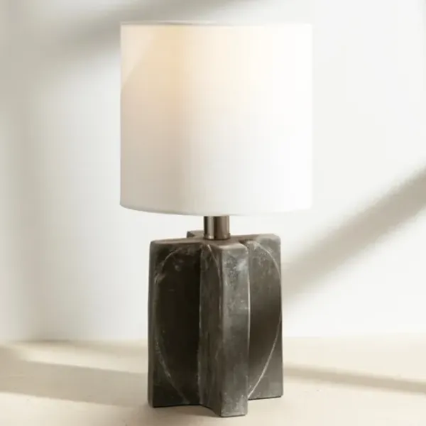 Table Lamps-Kirkland's Home Mod Marbled Gray Table Lamp White