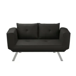 Sofas & Loveseats-Kirkland's Home Mod Wing Arm Convertible Sofa Black