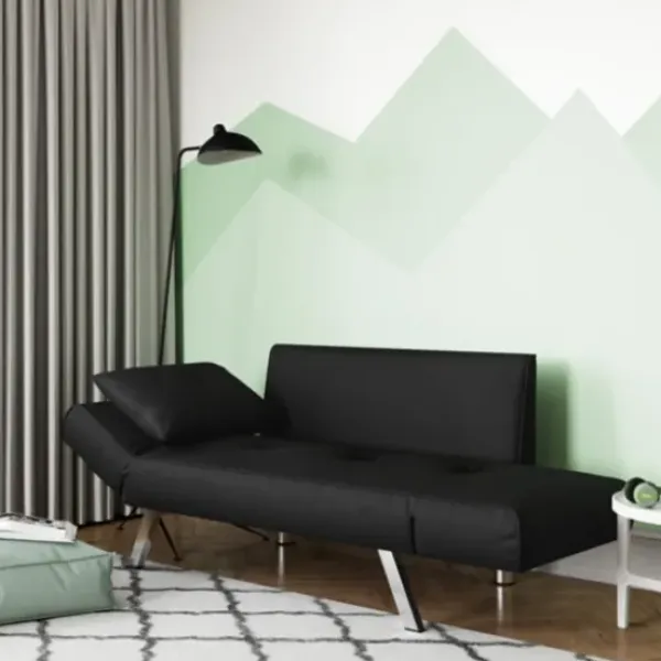 Sofas & Loveseats-Kirkland's Home Mod Wing Arm Convertible Sofa Black