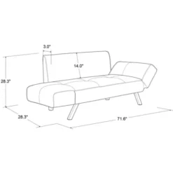 Sofas & Loveseats-Kirkland's Home Mod Wing Arm Convertible Sofa Black