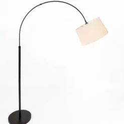 Floor Lamps-Kirkland's Home Modern Black Arch Floor Lamp Ivory