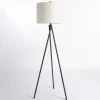 Floor Lamps-Kirkland's Home Modern Black Tripod Floor Lamp White