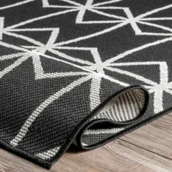 Outdoor Rugs-Kirkland's Home Modern Blue Floral Vines Outdoor Area Rug, 5X7 Blue/Ivory