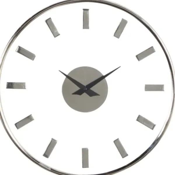 Clocks-Kirkland's Home Modern Clear Core Wall Clock Silver