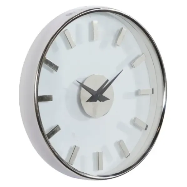 Clocks-Kirkland's Home Modern Clear Core Wall Clock Silver