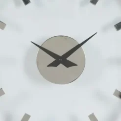Clocks-Kirkland's Home Modern Clear Core Wall Clock Silver