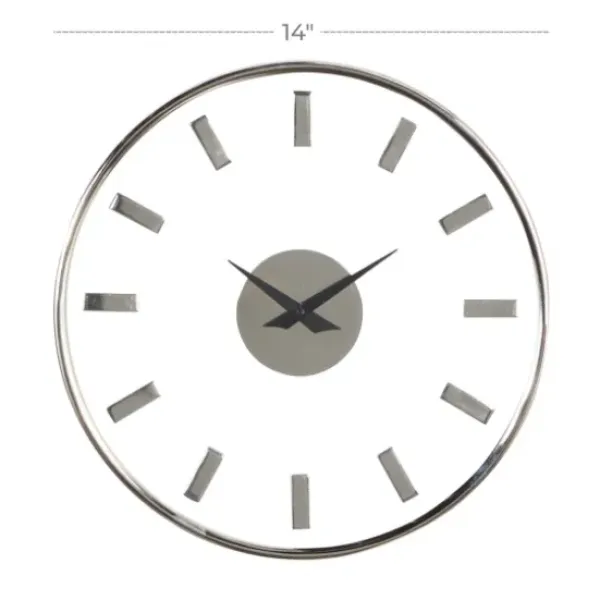 Clocks-Kirkland's Home Modern Clear Core Wall Clock Silver