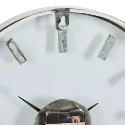 Clocks-Kirkland's Home Modern Clear Core Wall Clock Silver