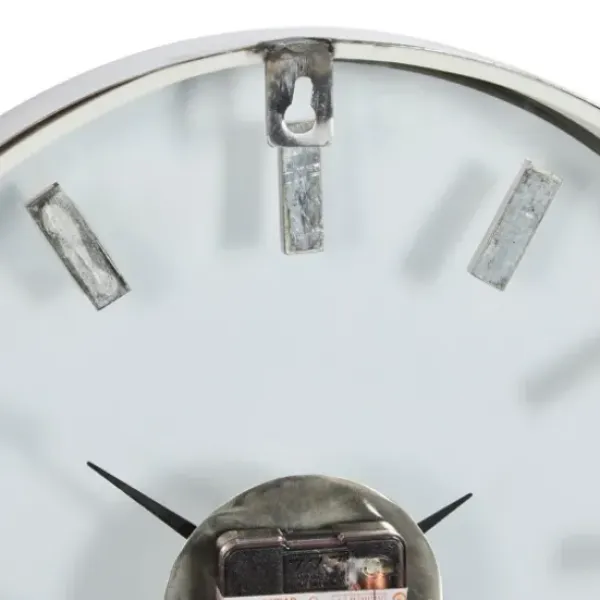 Clocks-Kirkland's Home Modern Clear Core Wall Clock Silver