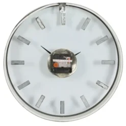 Clocks-Kirkland's Home Modern Clear Core Wall Clock Silver