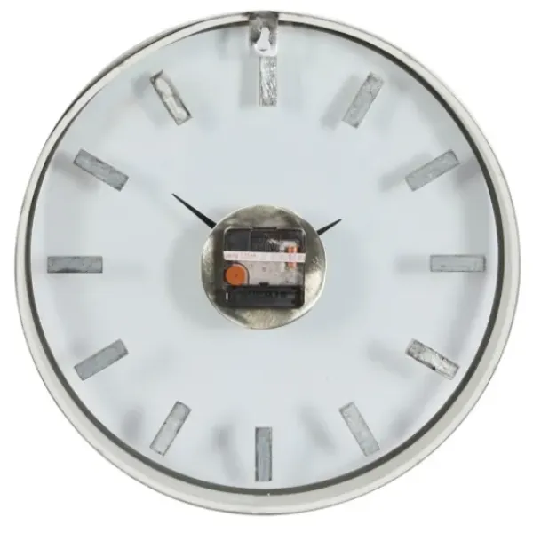 Clocks-Kirkland's Home Modern Clear Core Wall Clock Silver