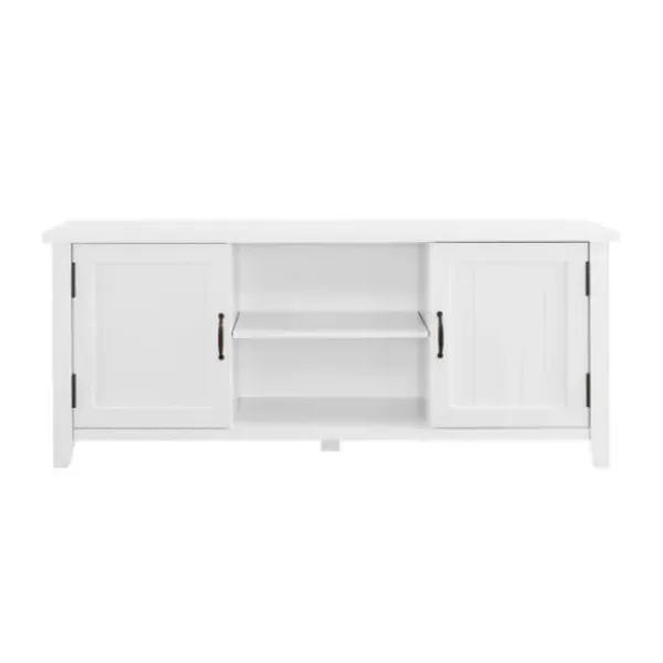 Tv Stands & Media Consoles-Kirkland's Home Modern Farmhouse 2-Door Tv Stand White