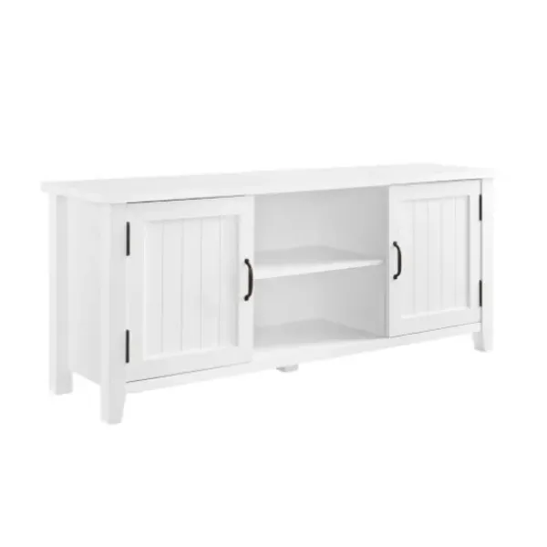 Tv Stands & Media Consoles-Kirkland's Home Modern Farmhouse 2-Door Tv Stand White