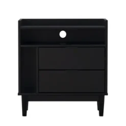 Nightstands-Kirkland's Home Modern Frame Wood Nightstand Black