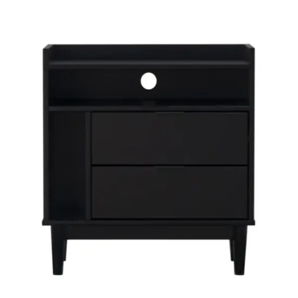 Nightstands-Kirkland's Home Modern Frame Wood Nightstand Black