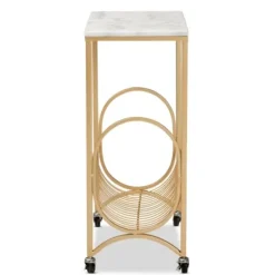 Kitchen Islands & Bar Carts-Kirkland's Home Modern Marble Deco Bar Cart
