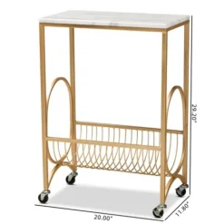 Kitchen Islands & Bar Carts-Kirkland's Home Modern Marble Deco Bar Cart