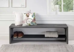 Entryway Furniture-Kirkland's Home Modern Reclaimed Farmhouse Bench Gray