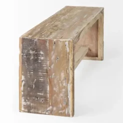 Benches & Ottomans-Kirkland's Home Modern Reclaimed Wood Bench Brown