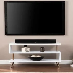 Tv Stands & Media Consoles-Kirkland's Home Modern Shape Tv Stand White