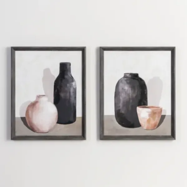 Framed Art-Kirkland's Home Modern Vessel I Framed Art Print Gray/Black/Tan