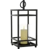 Lanterns-Kirkland's Home Modern Vintage Iron Framed Lantern, 18 In. Black