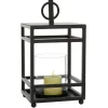 Lanterns-Kirkland's Home Modern Vintage Iron Framed Lantern, 15 In. Black