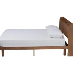 Beds & Headboards-Kirkland's Home Modern Wood Full Platform Bed Brown