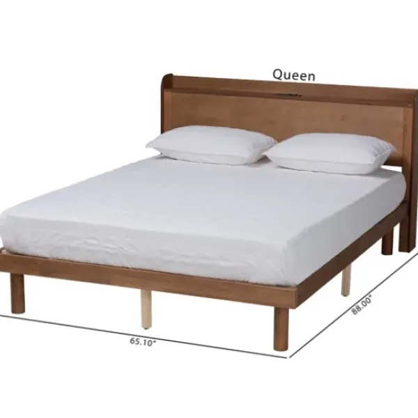 Beds & Headboards-Kirkland's Home Modern Wood Full Platform Bed Brown