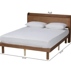 Beds & Headboards-Kirkland's Home Modern Wood Full Platform Bed Brown
