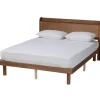 Beds & Headboards-Kirkland's Home Modern Wood Queen Platform Bed Brown