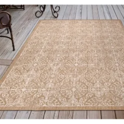 Outdoor Rugs-Kirkland's Home Molly Blue Mottled Abstract Outdoor Rug, 8X10 Blue/Gray