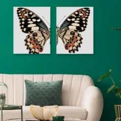 Wall Quotes & Signs-Kirkland's Home Monarch Butterfly I & Ii Canvas Prints, Set Of 2 Ivory/Multi