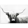 Canvas Art-Kirkland's Home Monochrome Longhorn Canvas Art Print, 60X40 In. Black/White