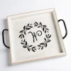 Decorative Trays-Kirkland's Home Monogram G Wood Tray With Handles White