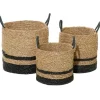 Baskets & Boxes-Kirkland's Home Monogrammed H Black Diamond Jute Storage Bin Tan/Black