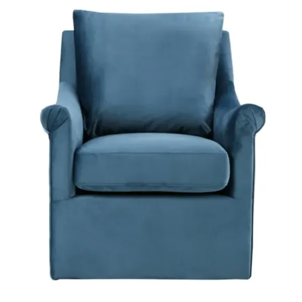 Accent Chairs-Kirkland's Home Mora Swivel Accent Chair Blue